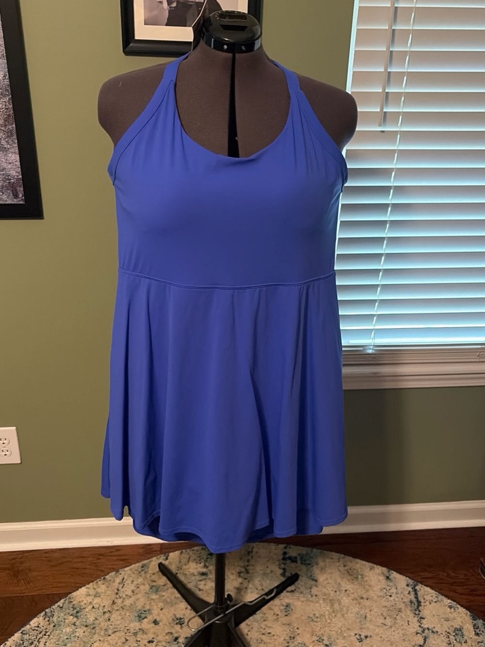 HALARA Cobalt Blue Racerback Swing Mini Dress